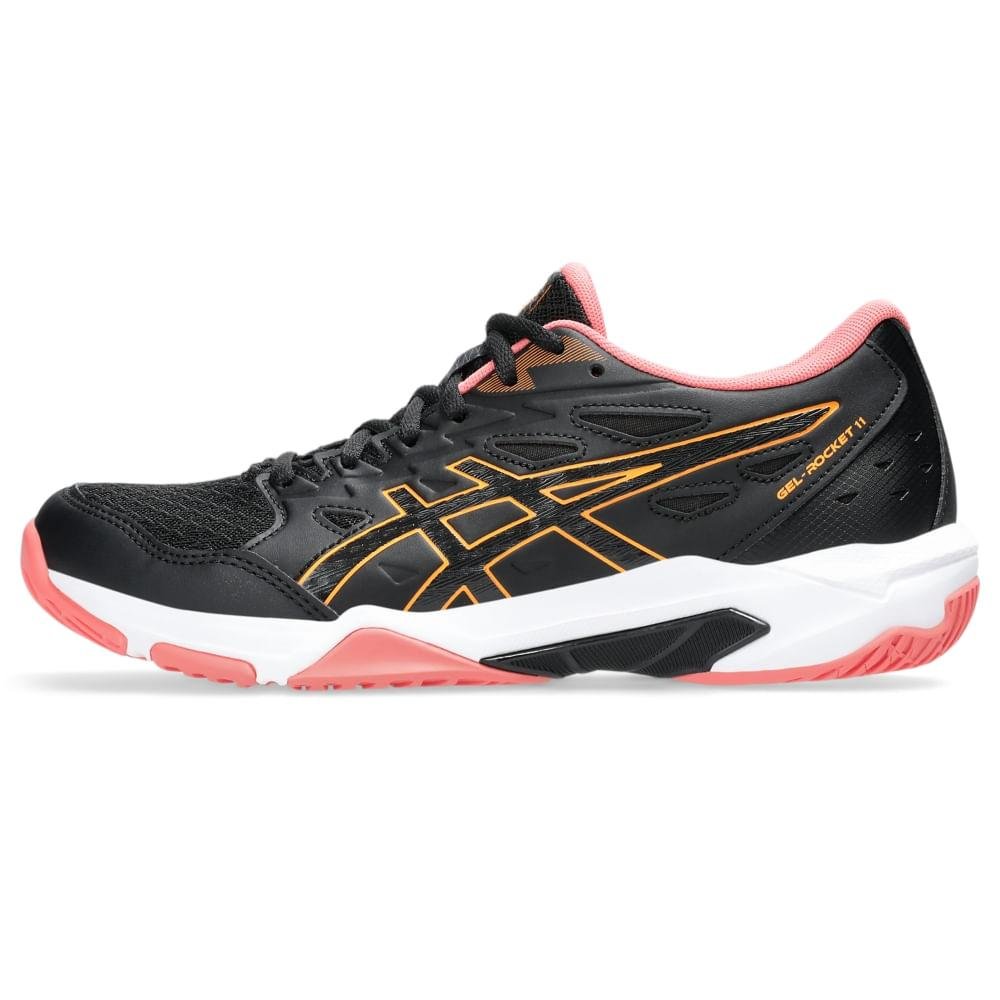 TENIS ASICS GEL-ROCKET 11 FEMININO Preto/Laranja 2