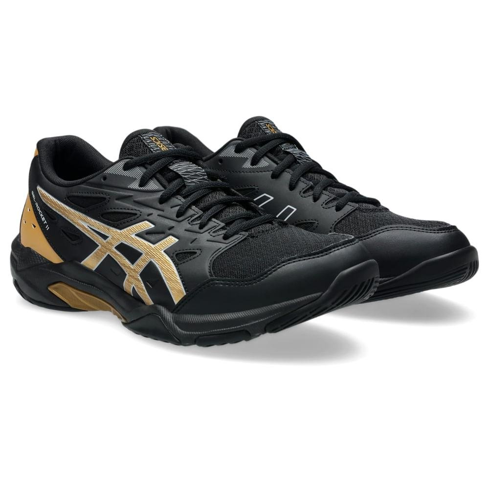 TENIS ASICS GEL-ROCKET 11 MASCULINO Preto/Bege 3