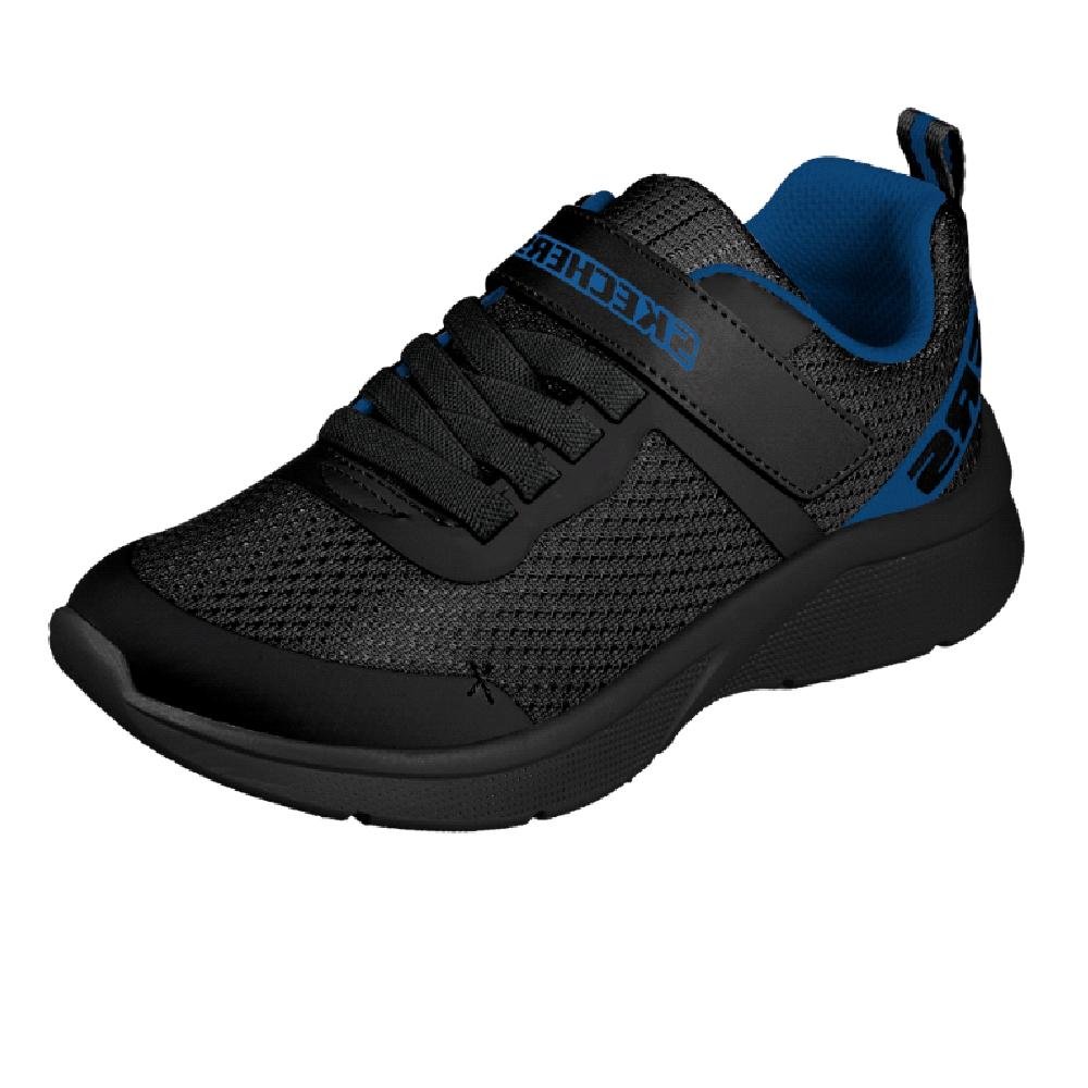 TENIS SKECHERS MICROSPEC GO PLANET MENINO Preto/Azul 4