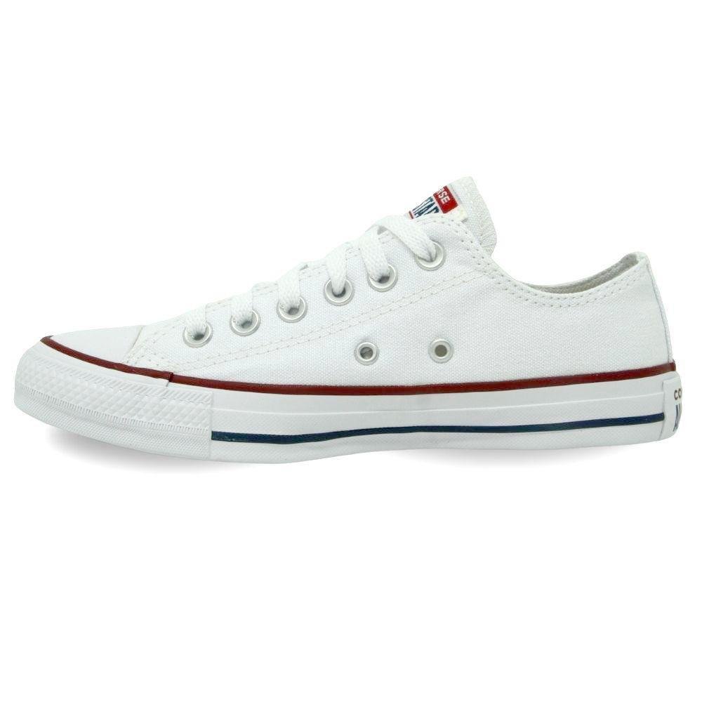TENIS ALL STAR CHUCK TAYLOR CANO BAIXO REF CT045 UNISSEX Branco/Vermelho 2