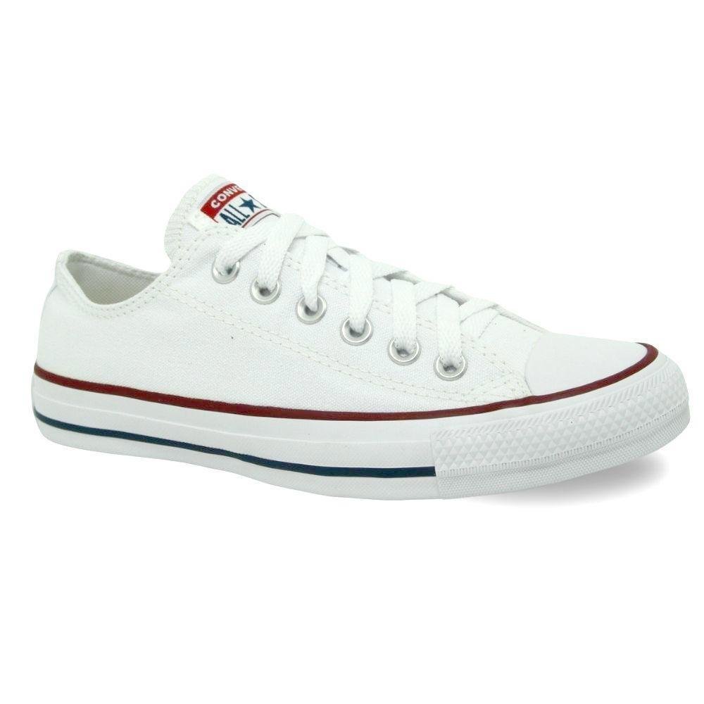 TENIS ALL STAR CHUCK TAYLOR CANO BAIXO REF CT045 UNISSEX Branco/Vermelho 3