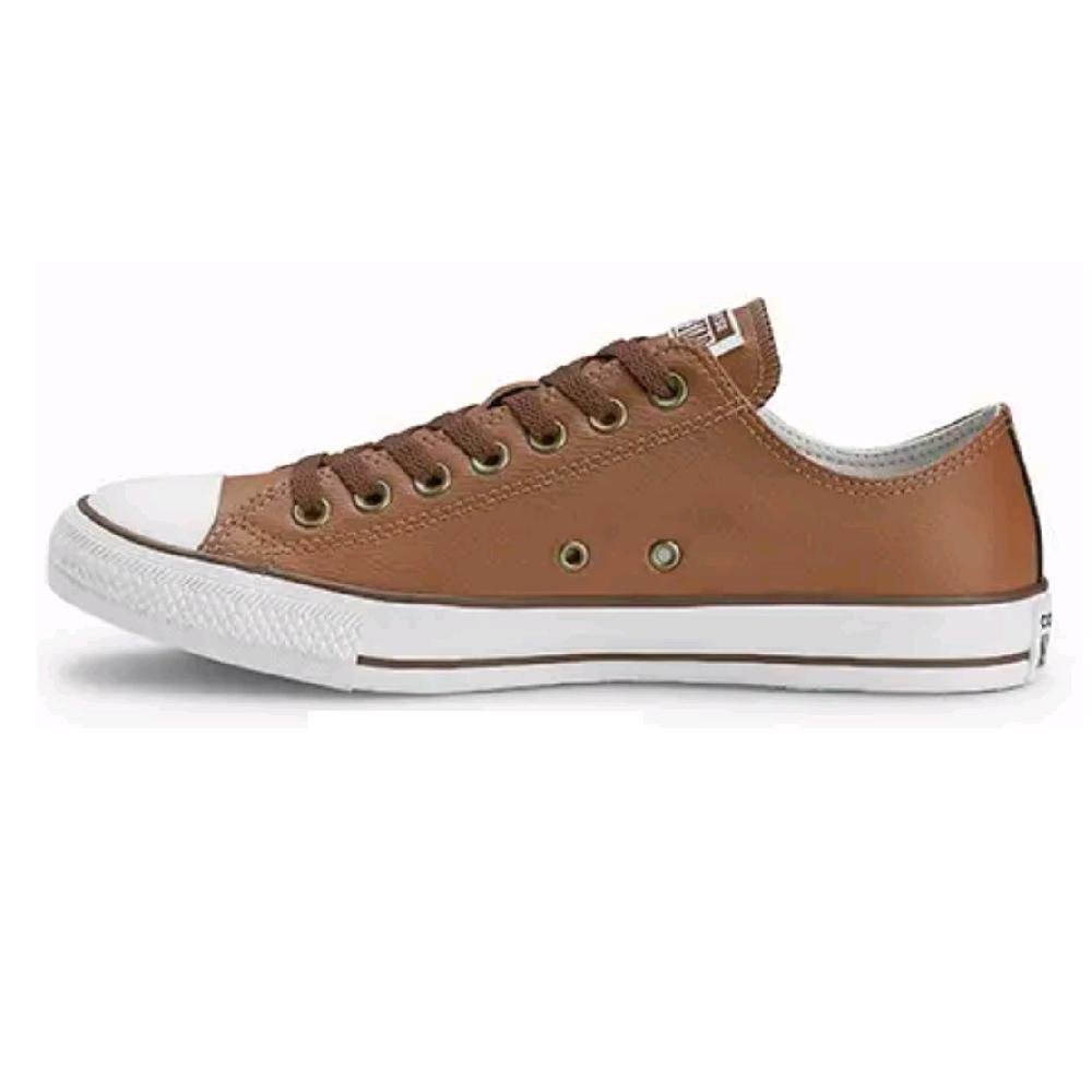 TENIS ALL STAR CHUCK TAYLOR CANO BAIXO REF CT045 UNISSEX Marrom/Branco 2