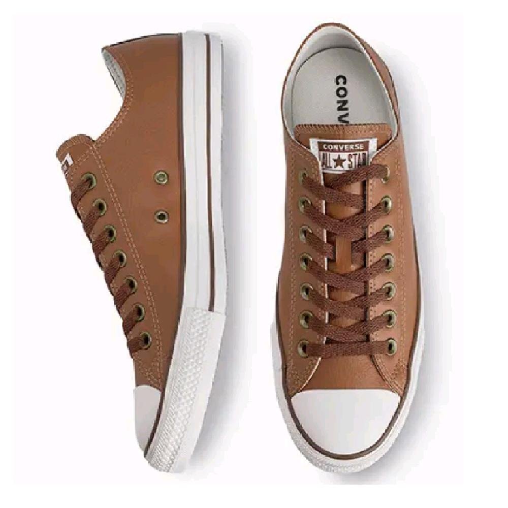 TENIS ALL STAR CHUCK TAYLOR CANO BAIXO REF CT045 UNISSEX Marrom/Branco 4