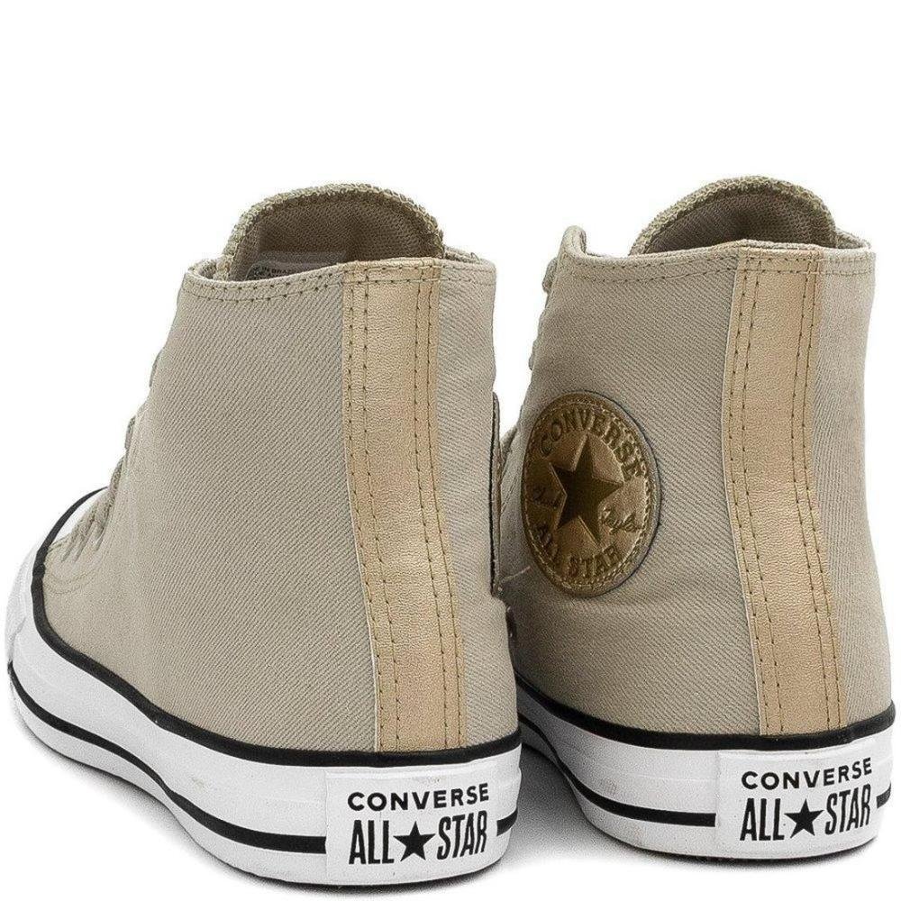 TENIS ALL STAR CHUCK TAYLOR CANO ALTO REF CT1729 UNISSEX Bege/Dourado 4