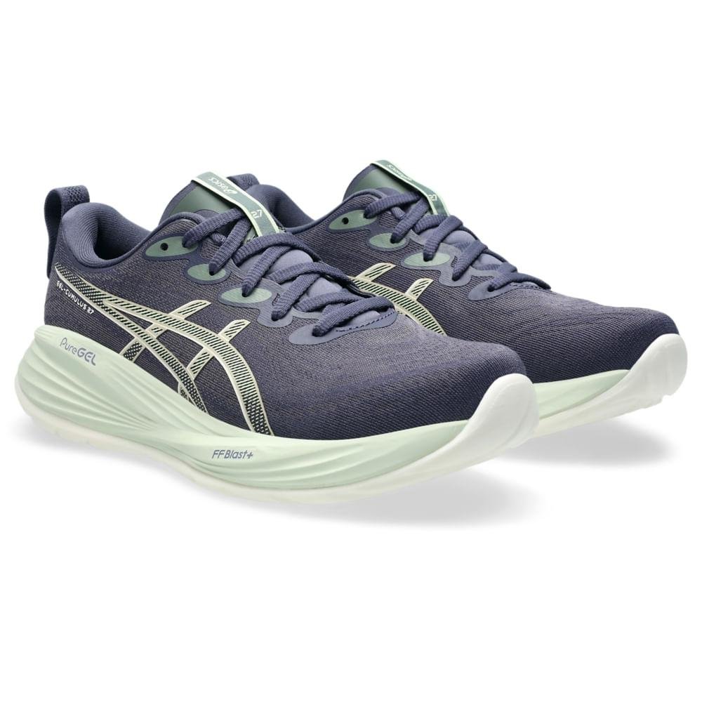 TENIS ASICS GEL-CUMULUS 27 FEMININO Azul/Amarelo 3