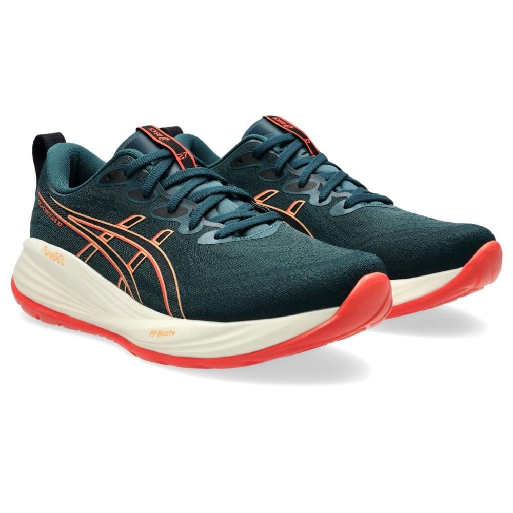 TENIS ASICS GEL-CUMULUS 27 MASCULINO Verde/Rosa 3