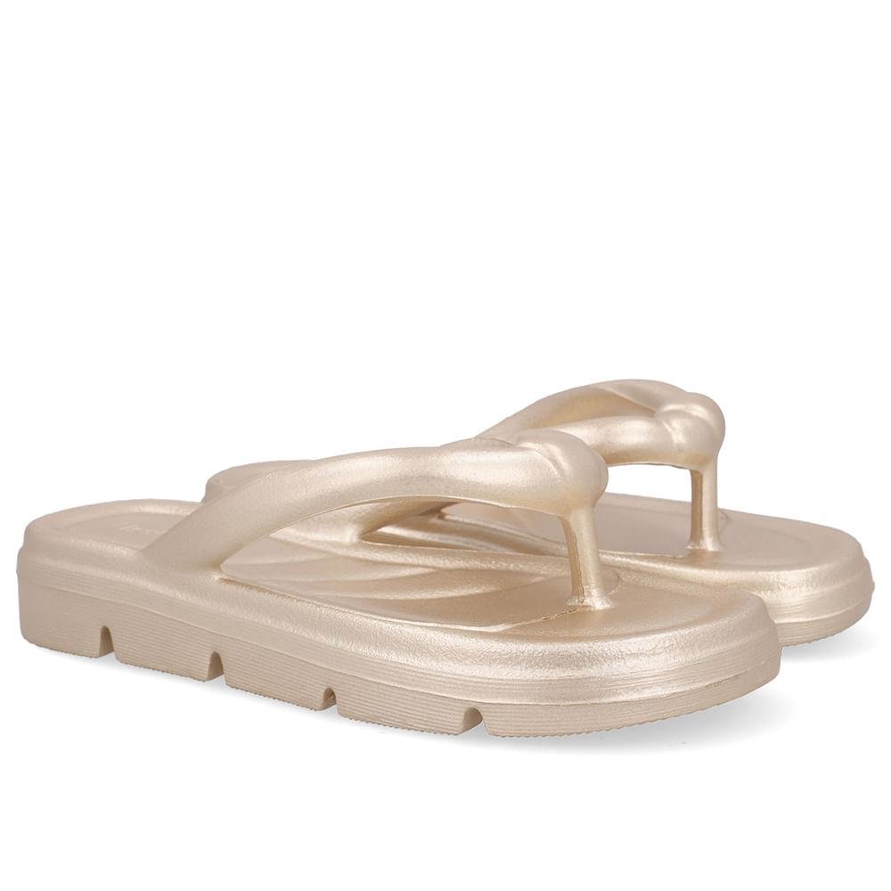 CHINELO USAFLEX DEDO POOFY METALIZADO REF AH30002 FEMININO Dourado 2