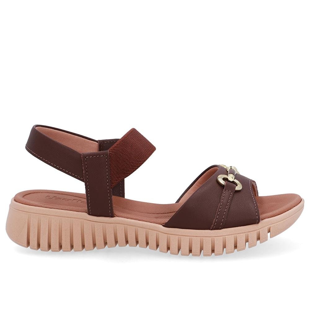 SANDALIA USAFLEX COURO ENFEITE REF UD11004 FEMININO