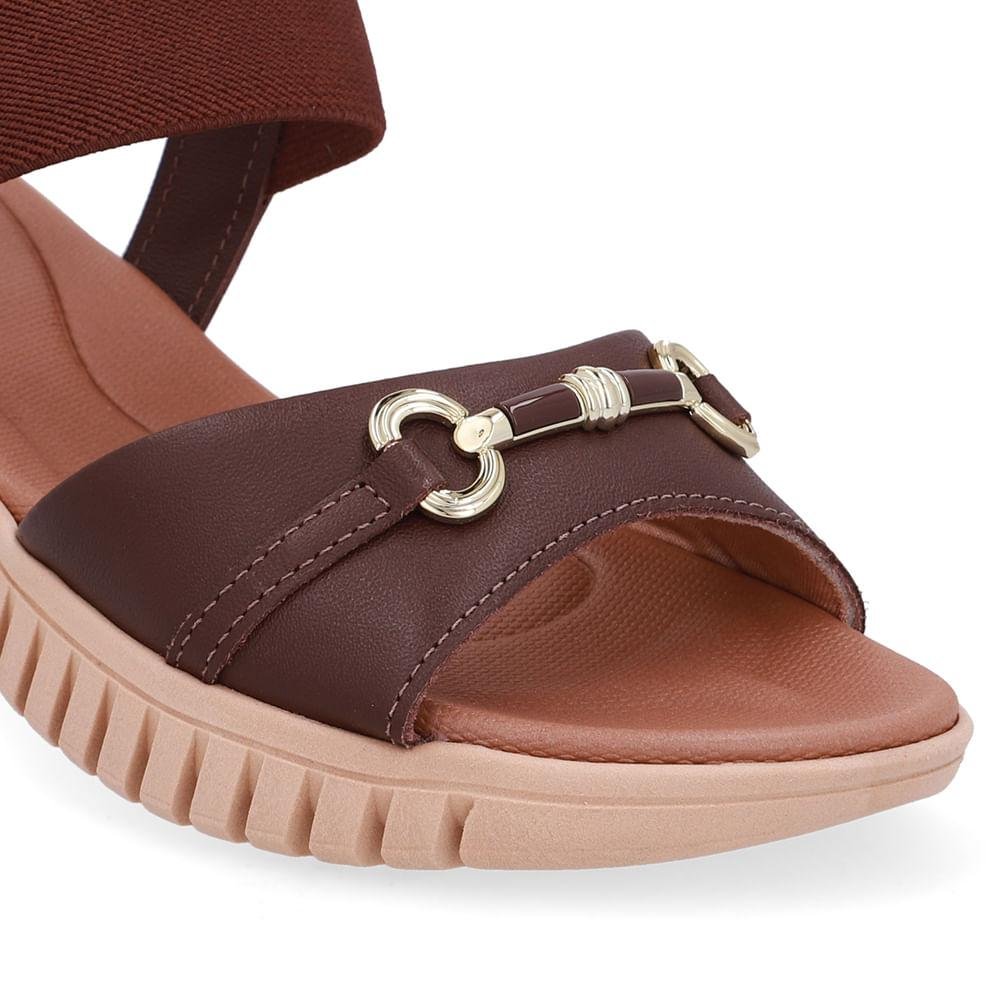 SANDALIA USAFLEX COURO ENFEITE REF UD11004 FEMININO Café 4