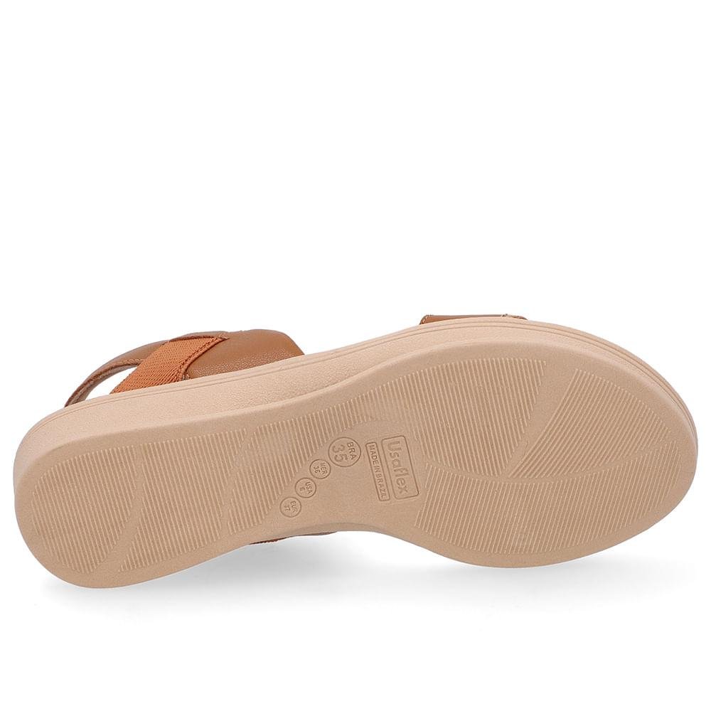 SANDALIA USAFLEX COURO TIRA REF UD04004 FEMININO Marrom 4