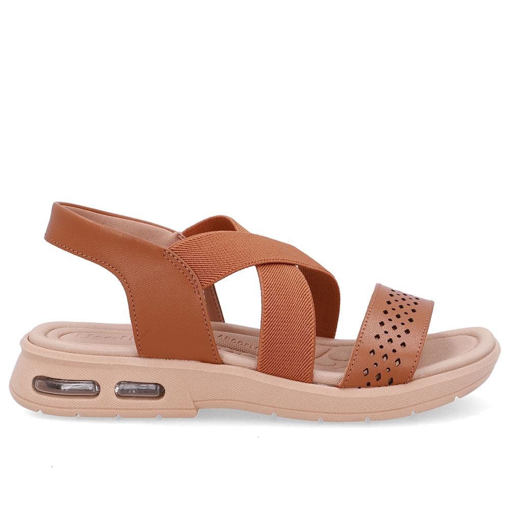 SANDALIA USAFLEX LASER ELASTICO TIRA CRUZADA REF UD14002 FEMININO Marrom 1