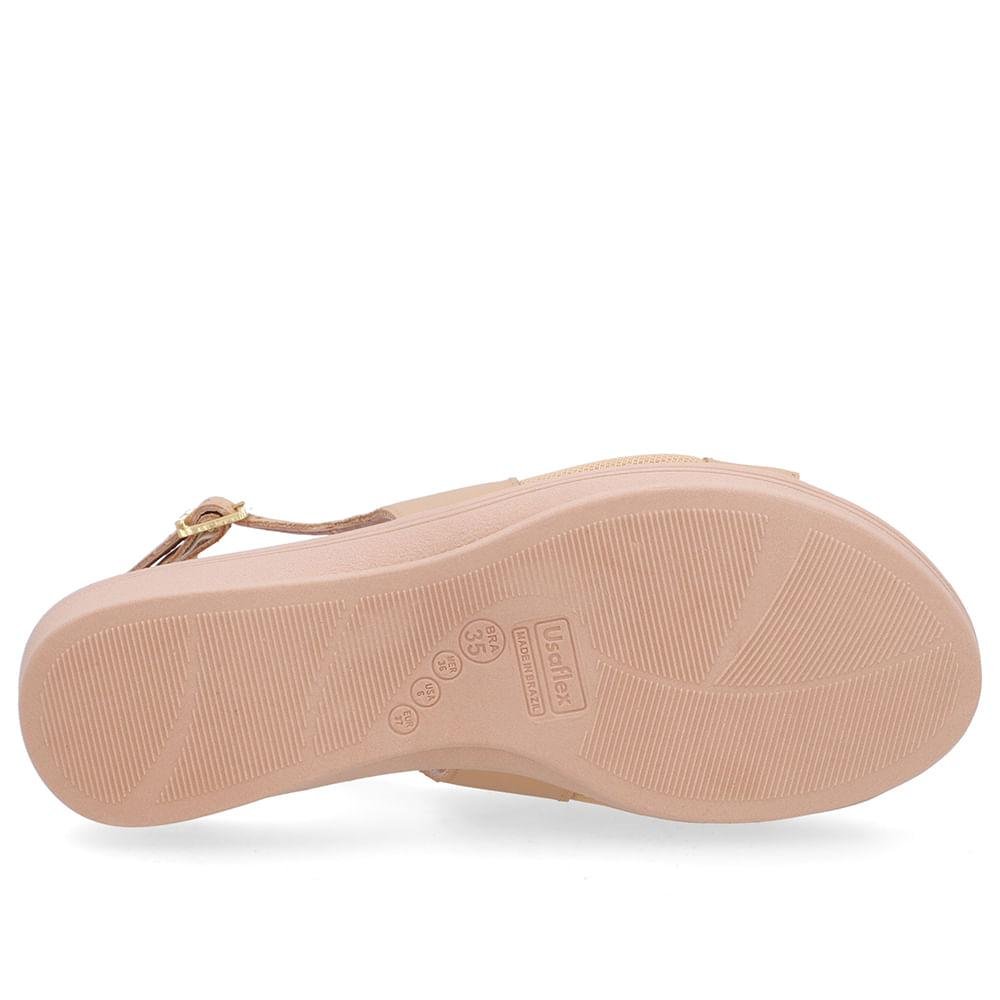 SLINGBACK USAFLEX JOANETES COURO ANABELA REF UD04003 FEMININO Creme 5