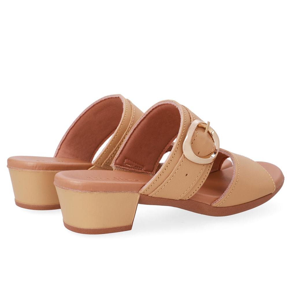 TAMANCO USAFLEX SALTO BLOCO COURO FIVELA REF UD12001 FEMININO Creme 3