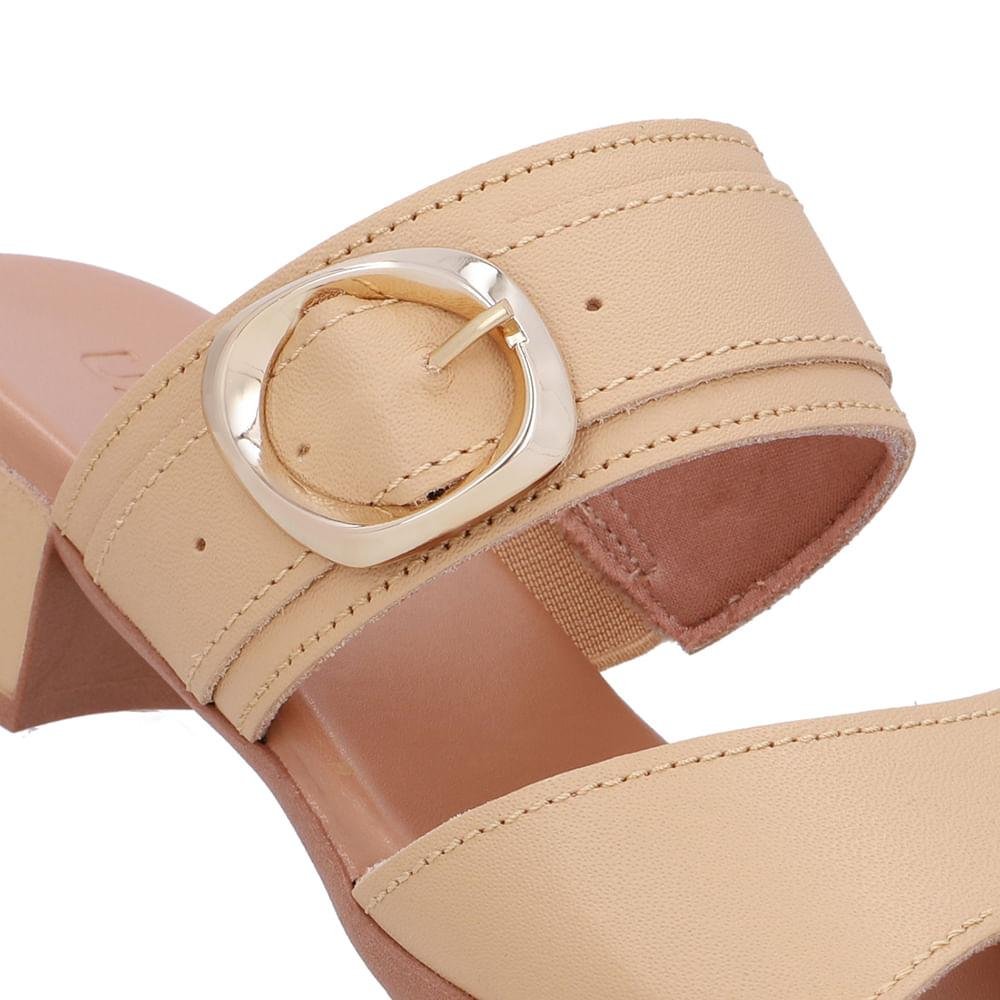 TAMANCO USAFLEX SALTO BLOCO COURO FIVELA REF UD12001 FEMININO Creme 4