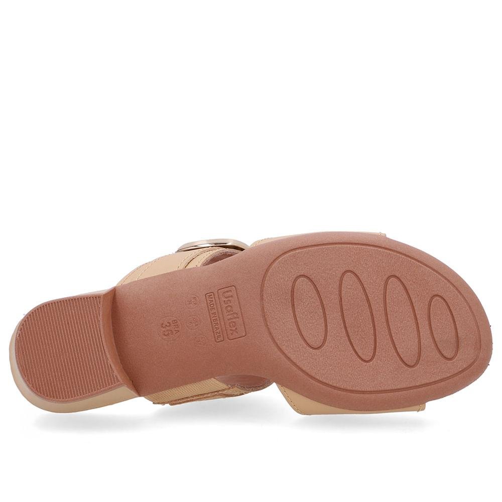TAMANCO USAFLEX SALTO BLOCO COURO FIVELA REF UD12001 FEMININO Creme 5