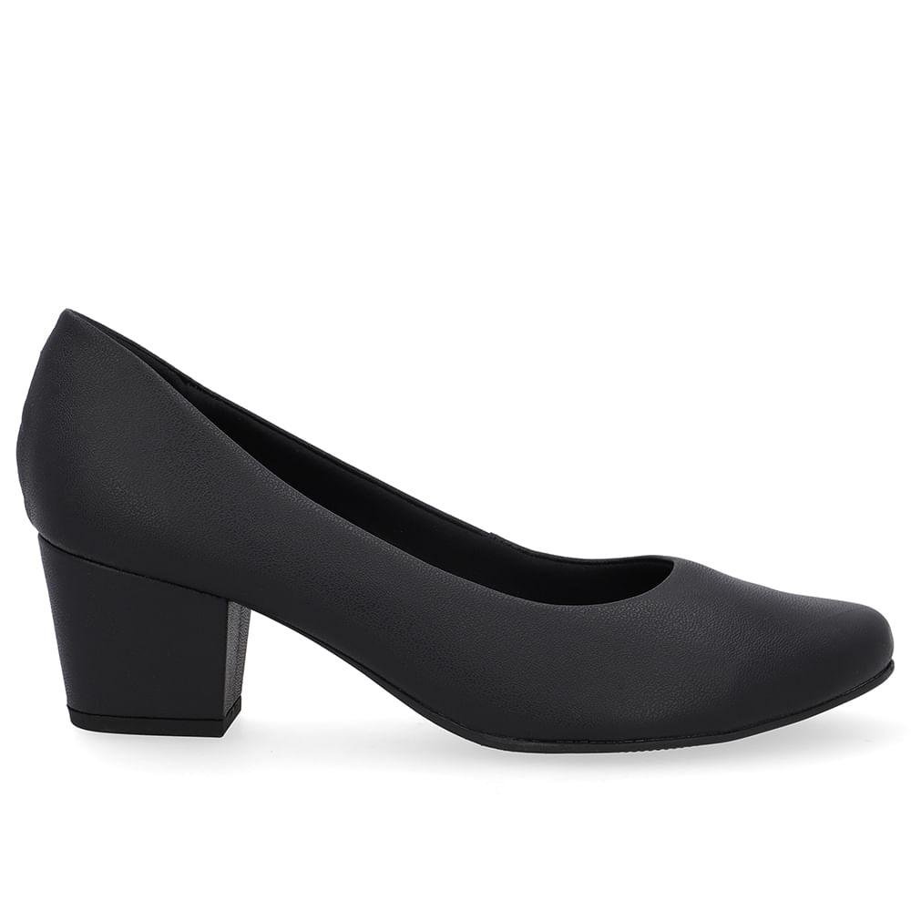 SCARPIN USAFLEX SALTO BLOCO COURO REF UD05001 FEMININO