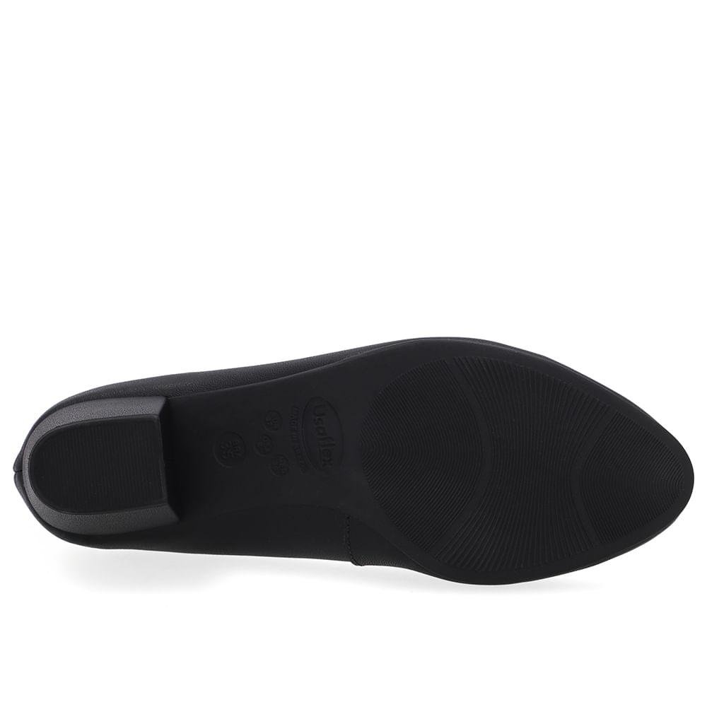 SCARPIN USAFLEX SALTO BLOCO COURO REF UD05001 FEMININO Preto 5