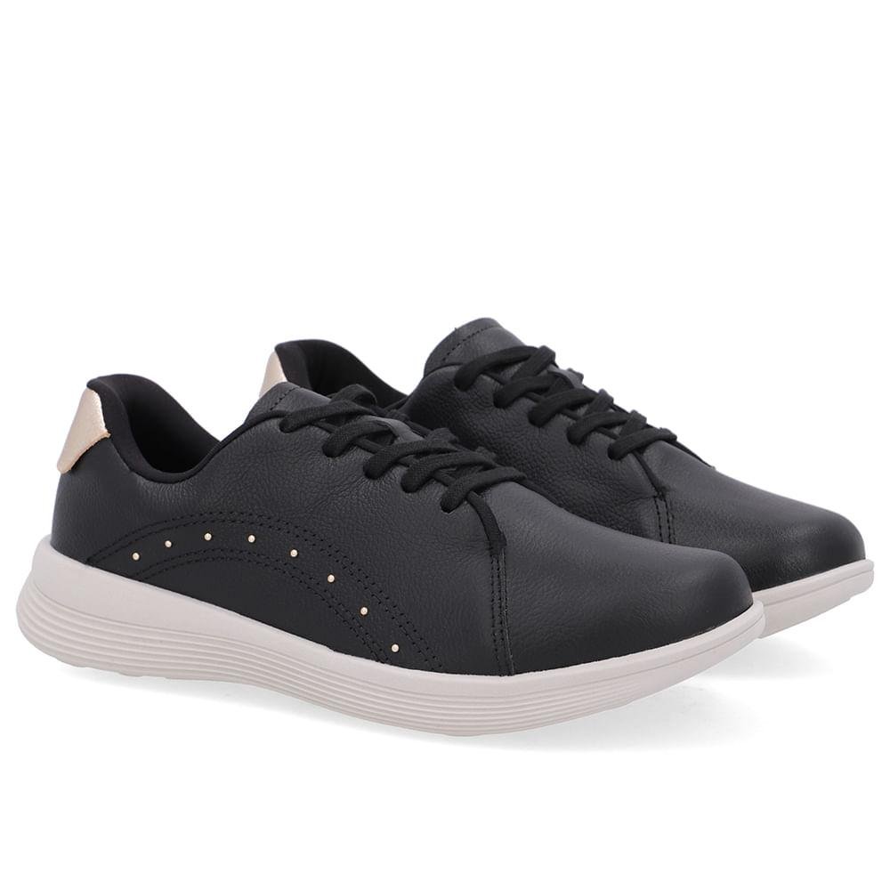 TENIS USAFLEX COURO REBITE REF UD02002 FEMININO Preto 2