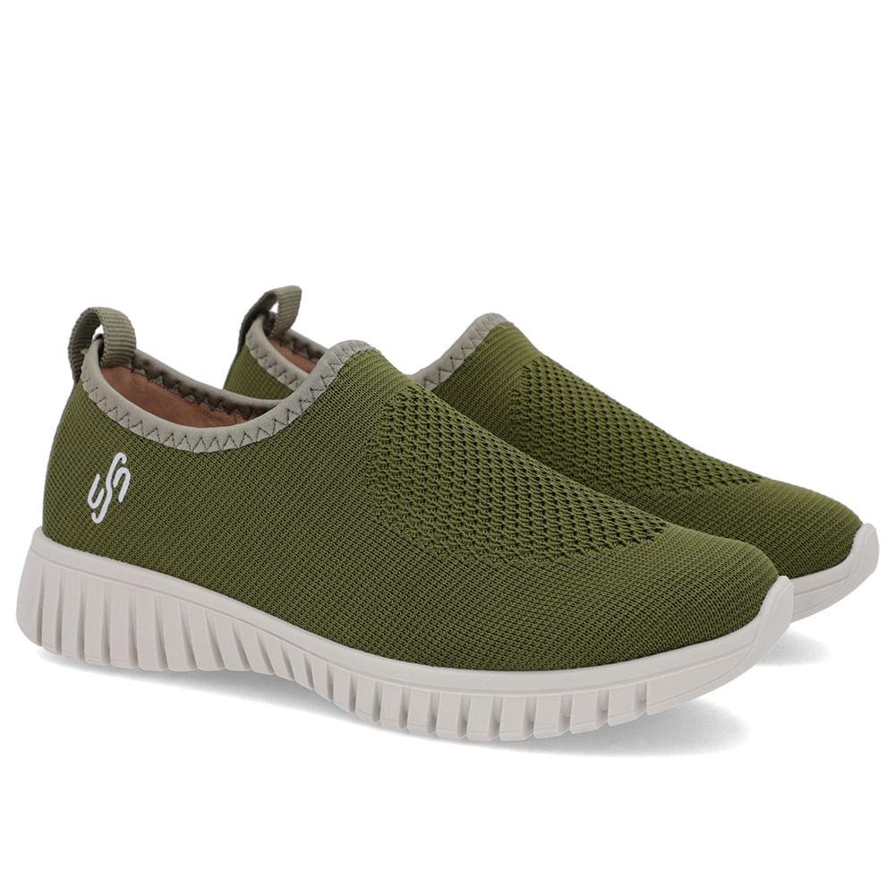 TENIS USAFLEX SLIP ON TRICOTE REF AE2208 FEMININO Verde 2