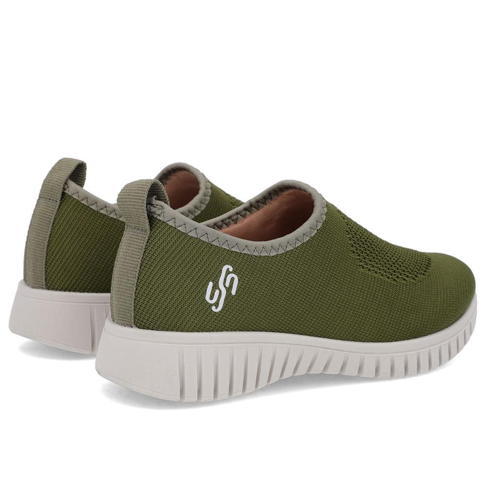 TENIS USAFLEX SLIP ON TRICOTE REF AE2208 FEMININO Verde 3