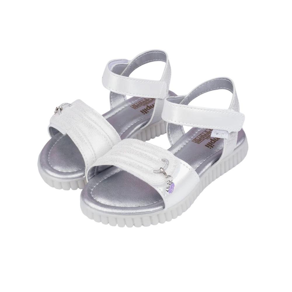 SANDALIA PAMPILI CANDY PETS COM PINGENTE REF 123.311 MENINA Prata 2