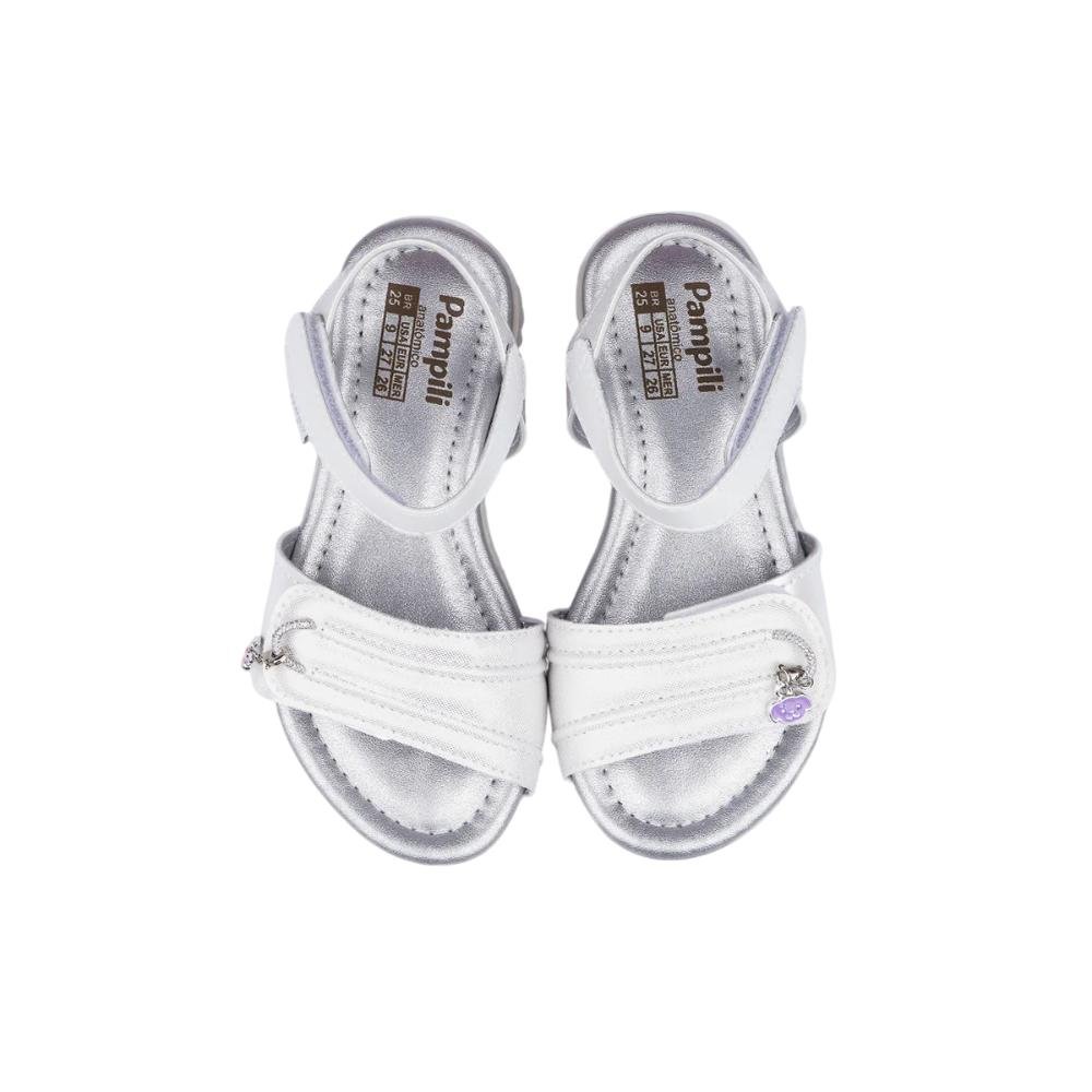 SANDALIA PAMPILI CANDY PETS COM PINGENTE REF 123.311 MENINA Prata 3