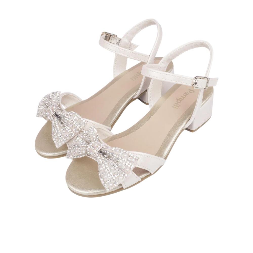 SANDALIA PAMPILI FANCY SALTO STRASS E PEROLAS REF 526.064 Creme 2
