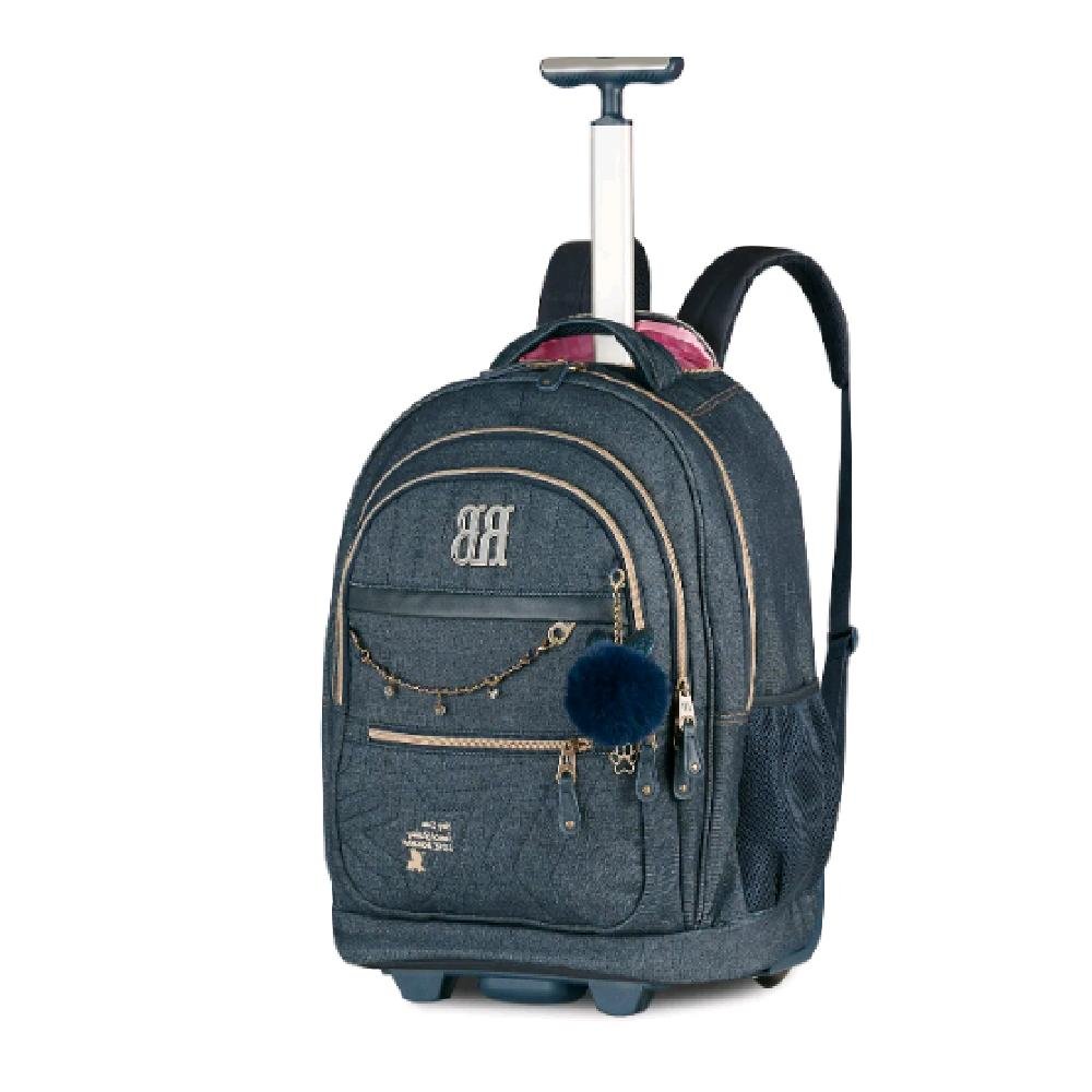 MOCHILA REBECCA BONBON DENIM VINTAGE DE CARRINHO 19 RB27023 Azul Escuro 4