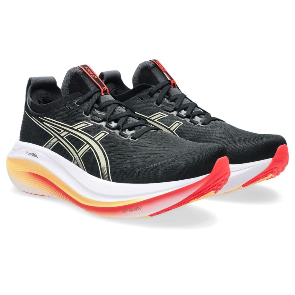 TENIS ASICS GEL-NIMBUS 27 MASCULINO Preto/Laranja 3