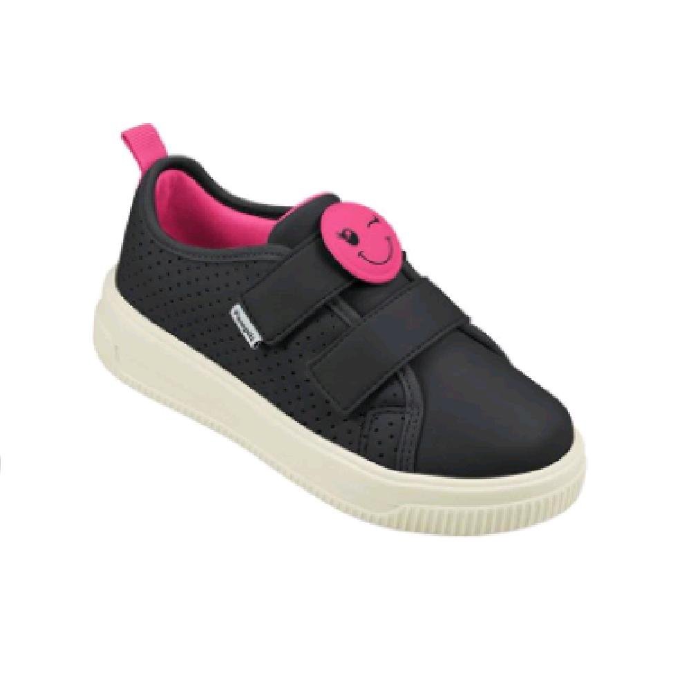 TENIS PAMPILI UP PATCH CARINHA COM GLITTER REF 738.003 Preto/Rosa 3