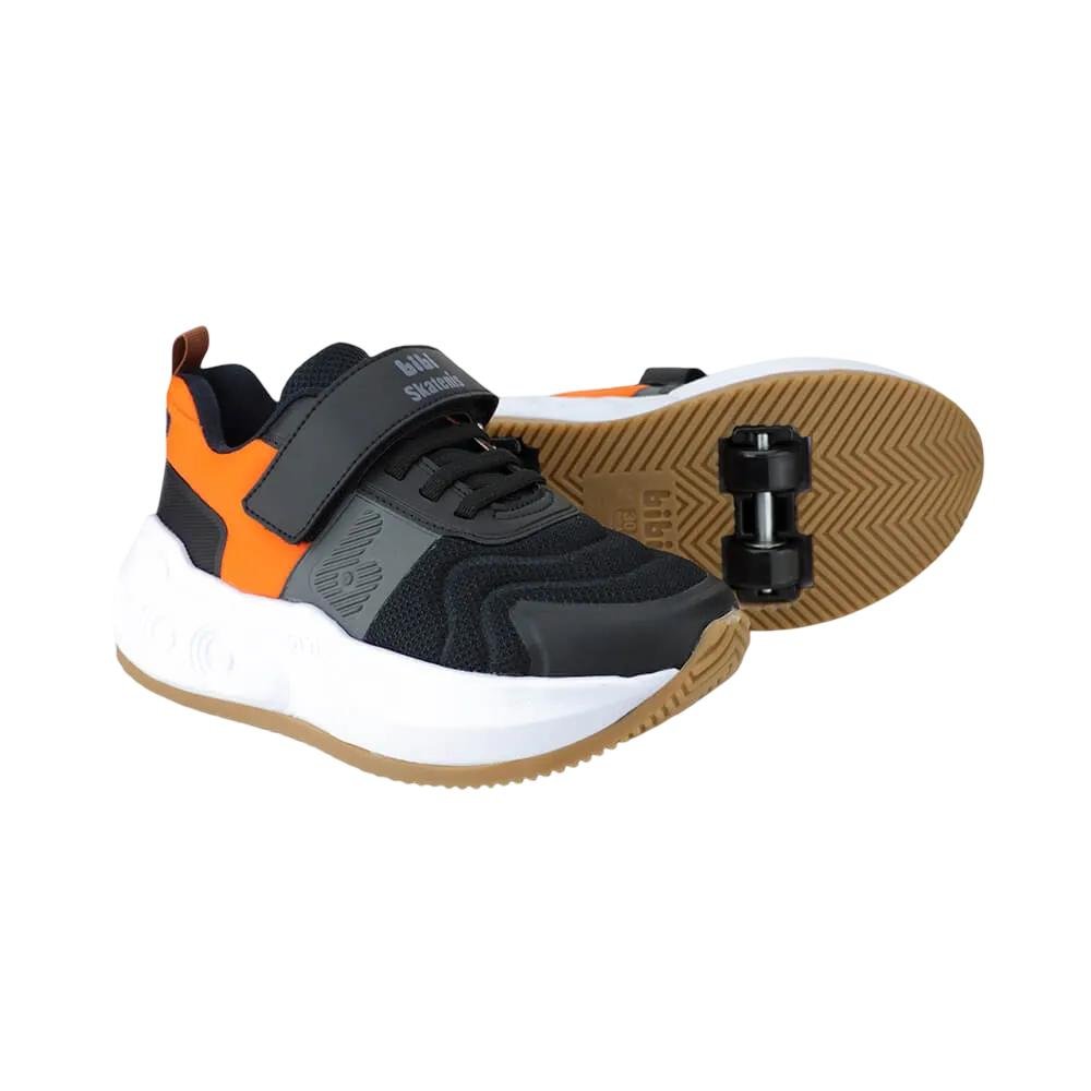 TENIS BIBI RODINHA REF 1243022 MENINO Preto/Laranja 4