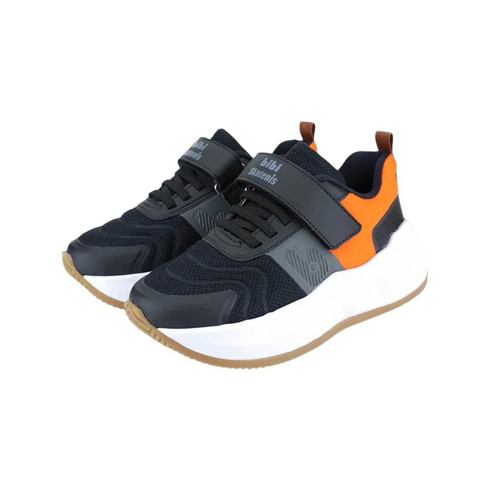 TENIS BIBI RODINHA REF 1243022 MENINO Preto/Laranja 3