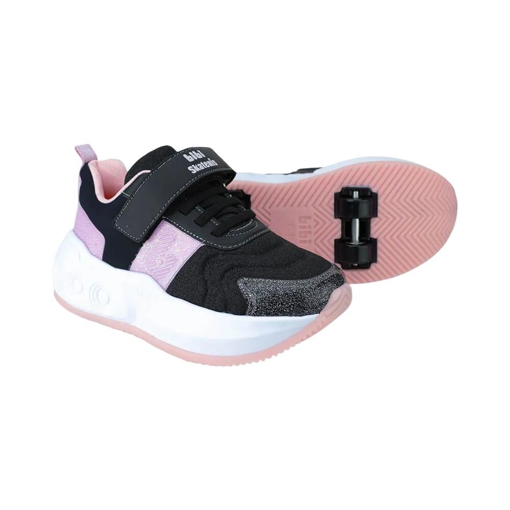 TENIS BIBI RODINHA REF 1243025 MENINA Preto/Lilás 4