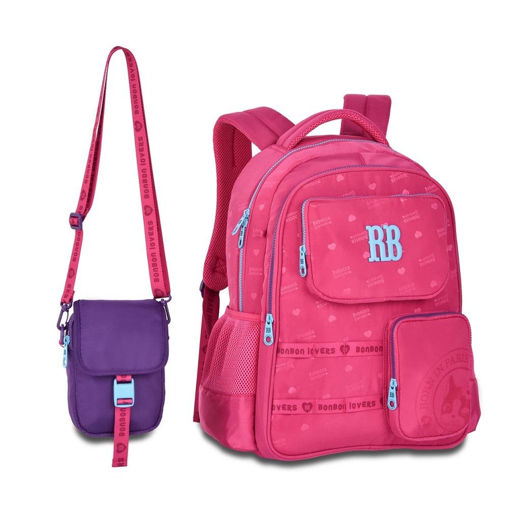 MOCHILA REBECCA BONBON DE COSTAS 17,5 REF RB26223 Rosa 3