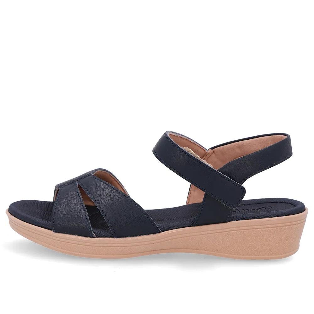 SANDALIA USAFLEX ANABELA BAIXA REF UD04011 FEMININO Azul Marinho 2