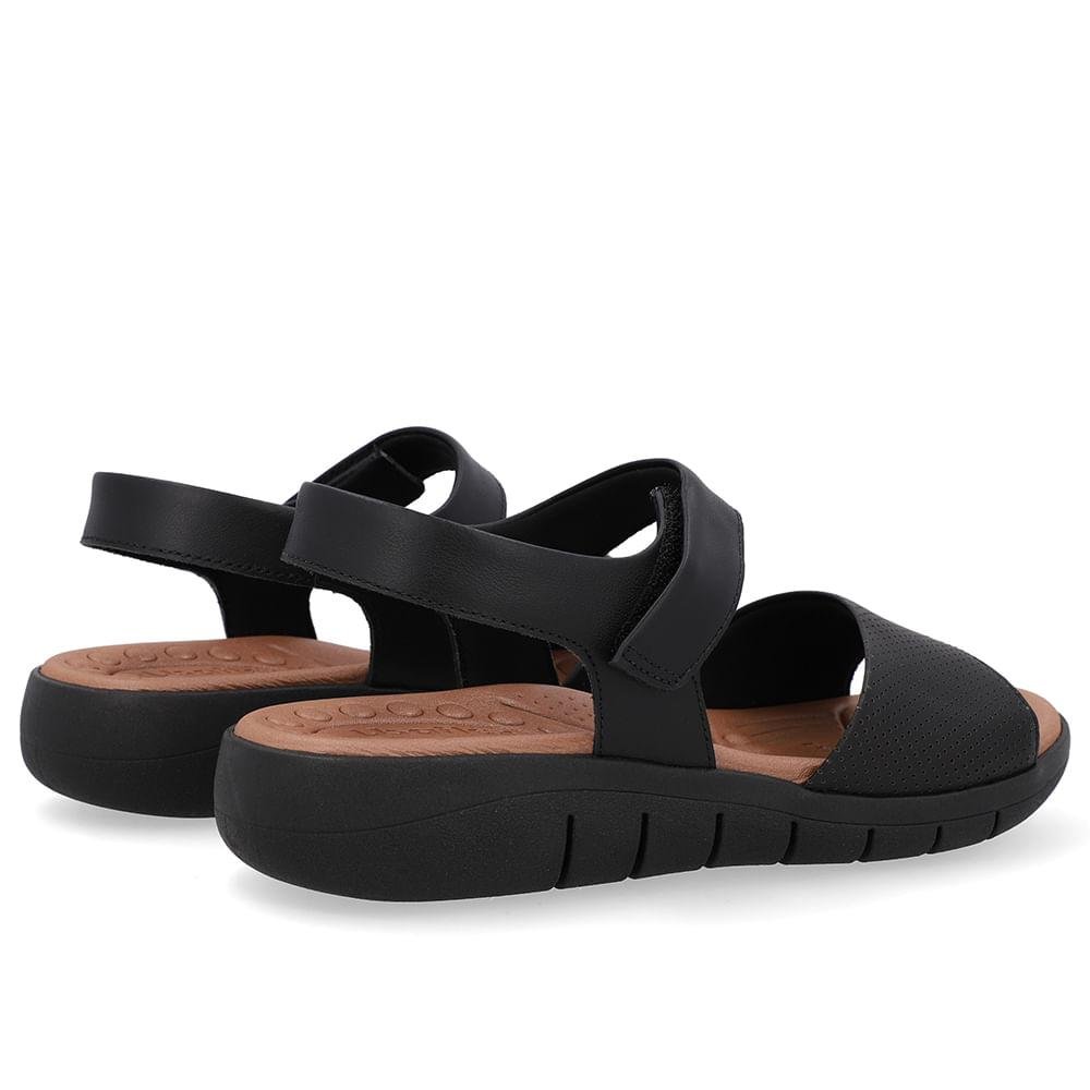 SANDALIA USAFLEX PLATAFORMA COURO REF UD17001 FEMININO Preto 3