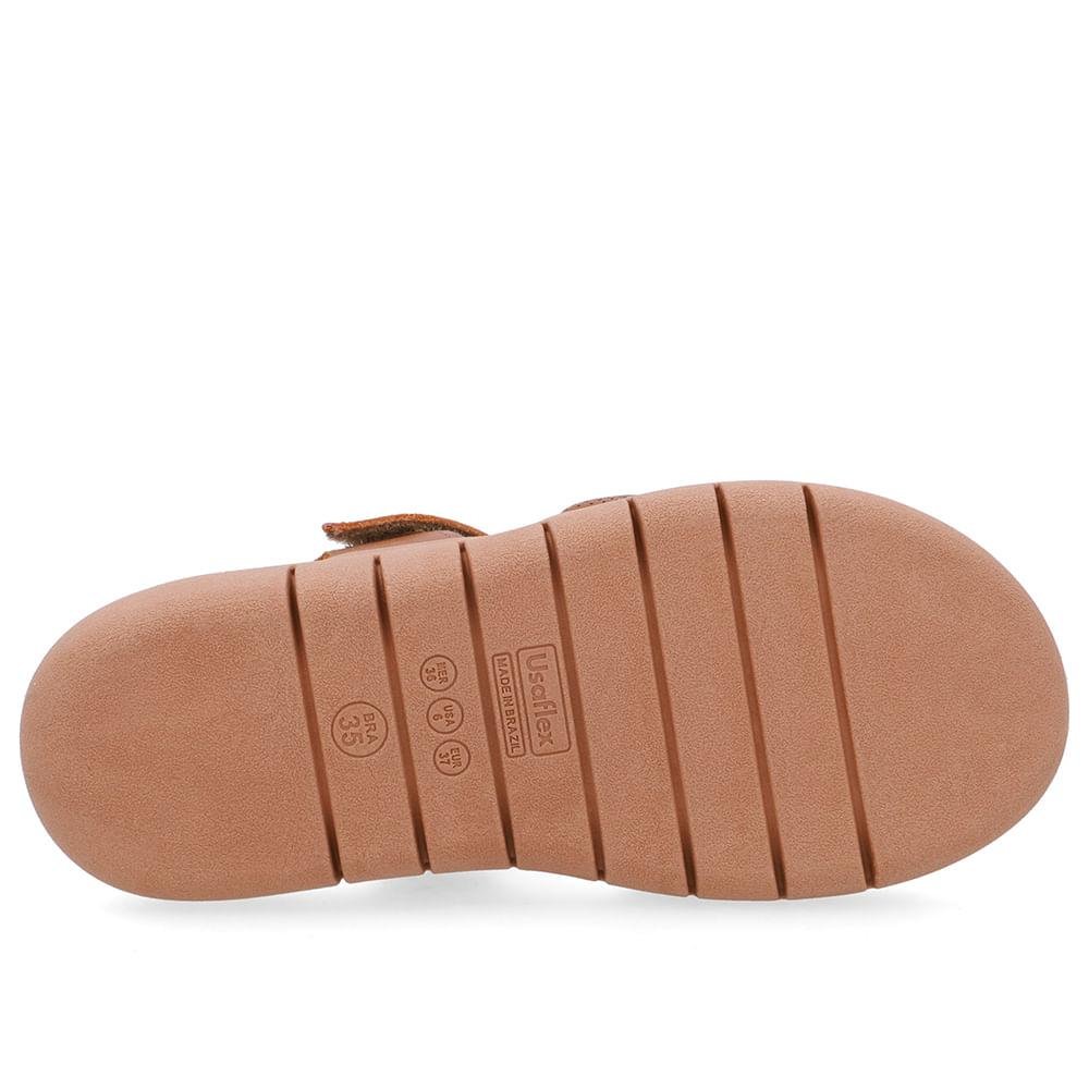 SANDALIA USAFLEX PLATAFORMA COURO REF UD17001 FEMININO Marrom 5