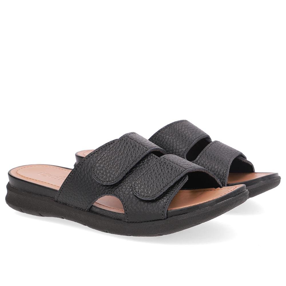TAMANCO USAFLEX SLIDE EM COURO REF AA30017 FEMININO Preto 2