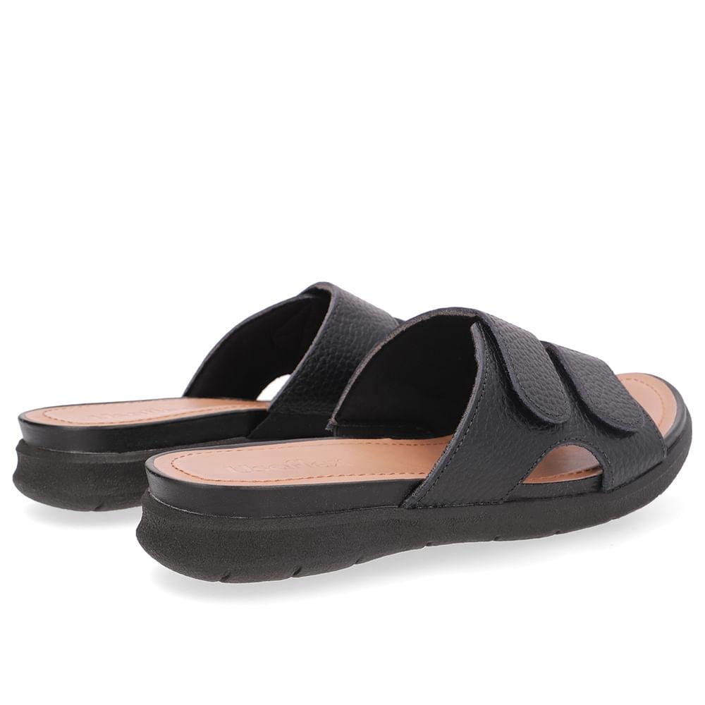 TAMANCO USAFLEX SLIDE EM COURO REF AA30017 FEMININO Preto 3