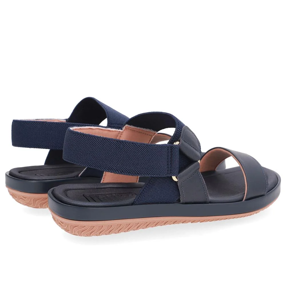 SANDALIA USAFLEX EM COURO ELASTICO REF AO25002 FEMININO Azul Marinho 3