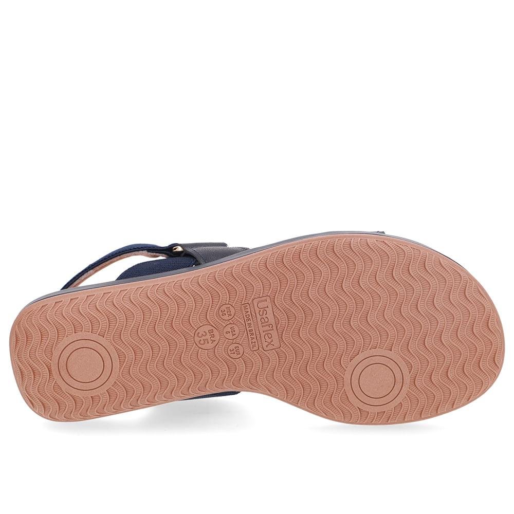 SANDALIA USAFLEX EM COURO ELASTICO REF AO25002 FEMININO Azul Marinho 5