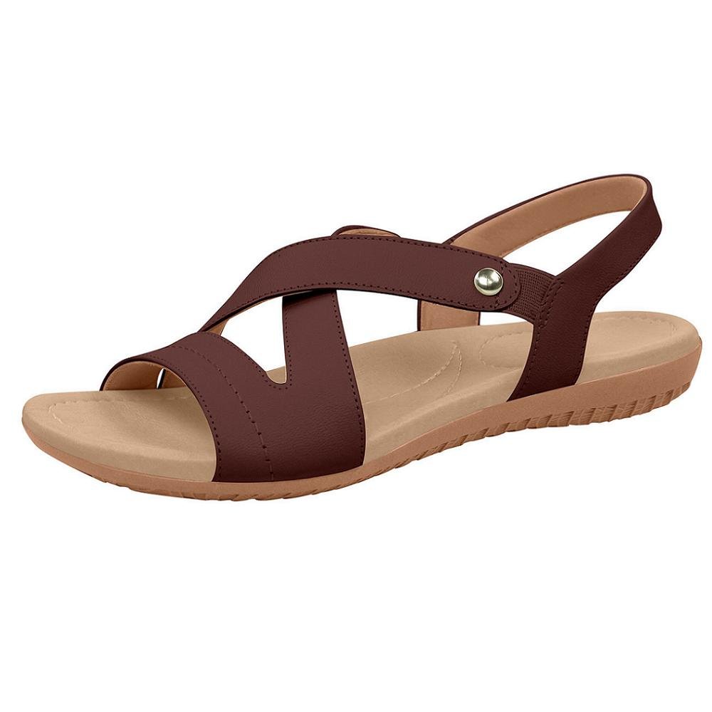 SANDALIA USAFLEX EM COURO REF R1804 FEMININO Vinho 2