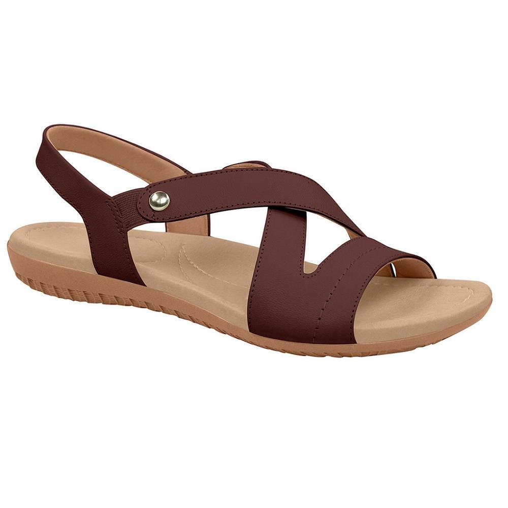 SANDALIA USAFLEX EM COURO REF R1804 FEMININO Vinho 3