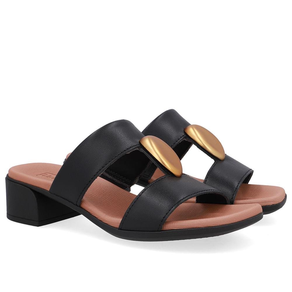 TAMANCO USAFLEX COURO REF AN27008 FEMININO Preto 2