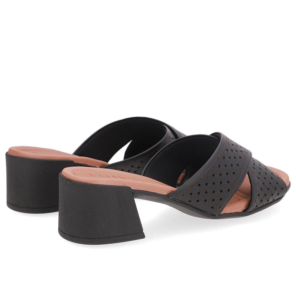 TAMANCO USAFLEX SALTO BLOCO EM COURO REF UD25001 FEMININO Preto 3