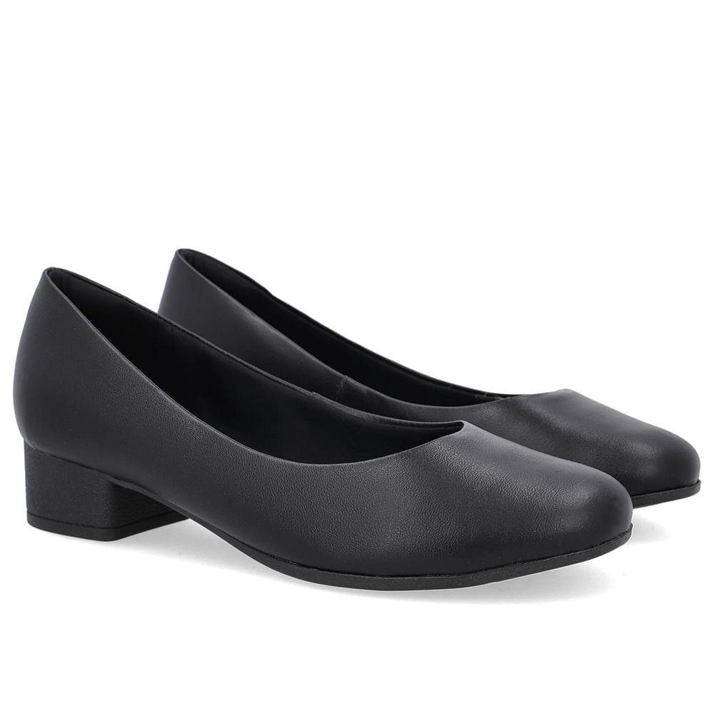 SCARPIN USAFLEX COURO REF UD23001 FEMININO Preto 2