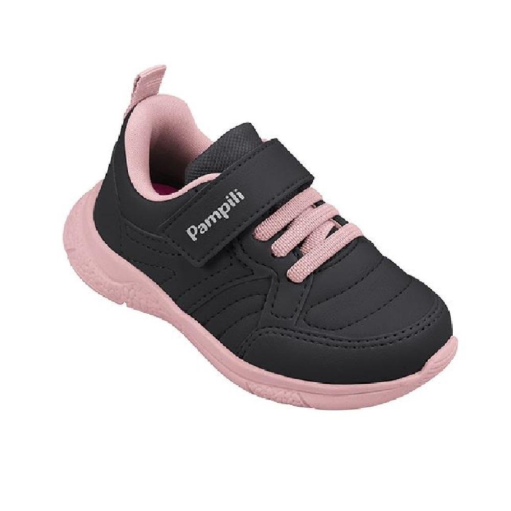 TENIS PAMPILI MINI SOFT CASUAL REF 745020000 INFANTIL Preto/Rosa 3