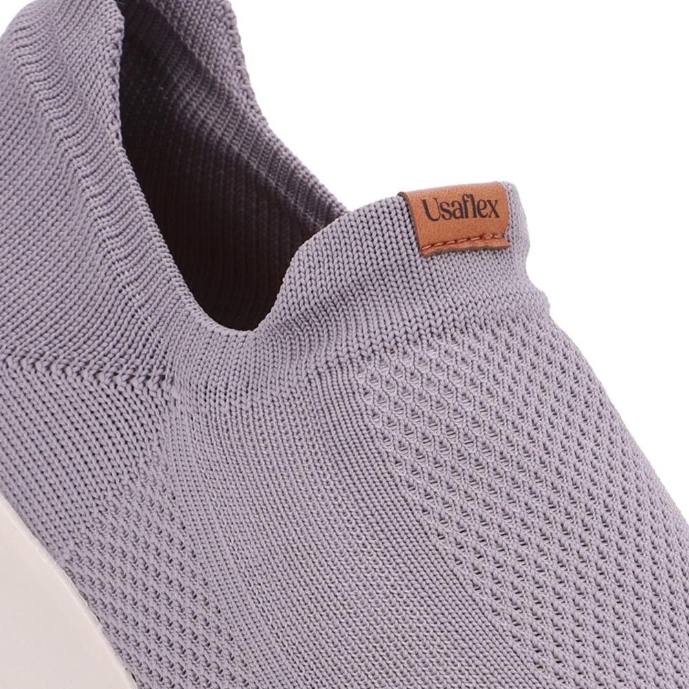 TENIS USAFLEX CASUAL TRICOT REF UD03005 FEMININO Cinza 4