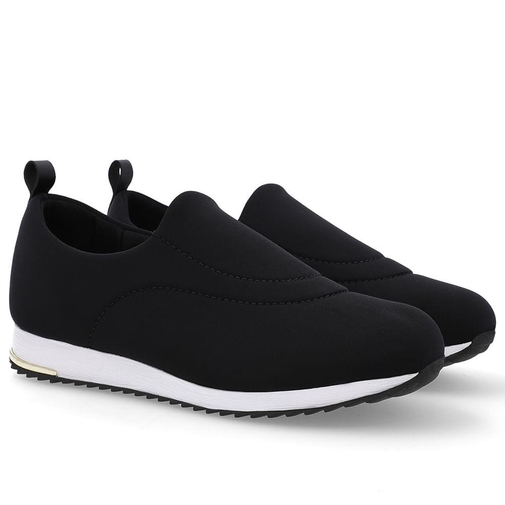 TENIS USAFLEX SLIP ON ELASTANO REF UD21001 FEMININO Preto 2