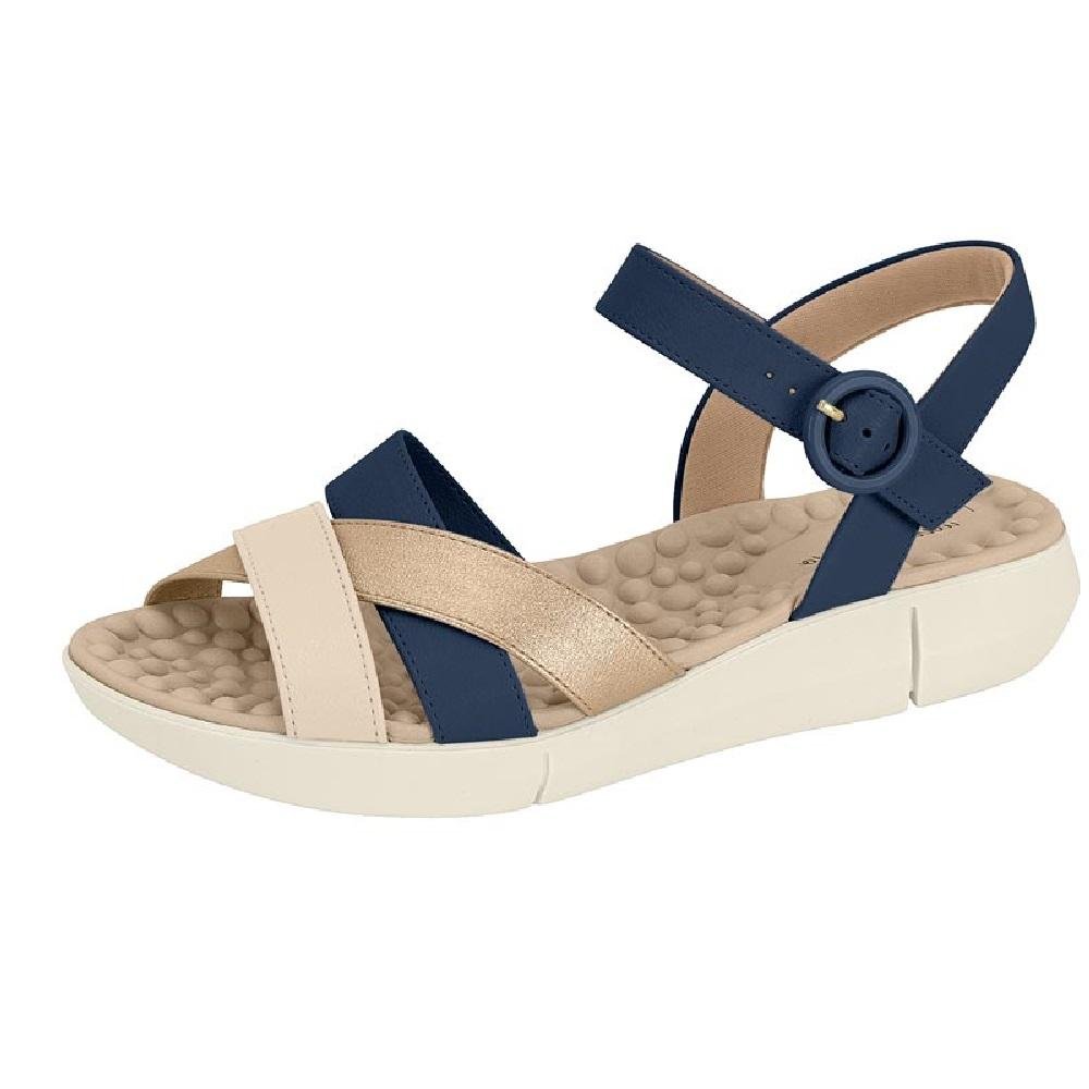 SANDALIA MODARE ULTRACONFORTO REF 7142.124.28590 FEMININO Bege/Azul Marinho 4